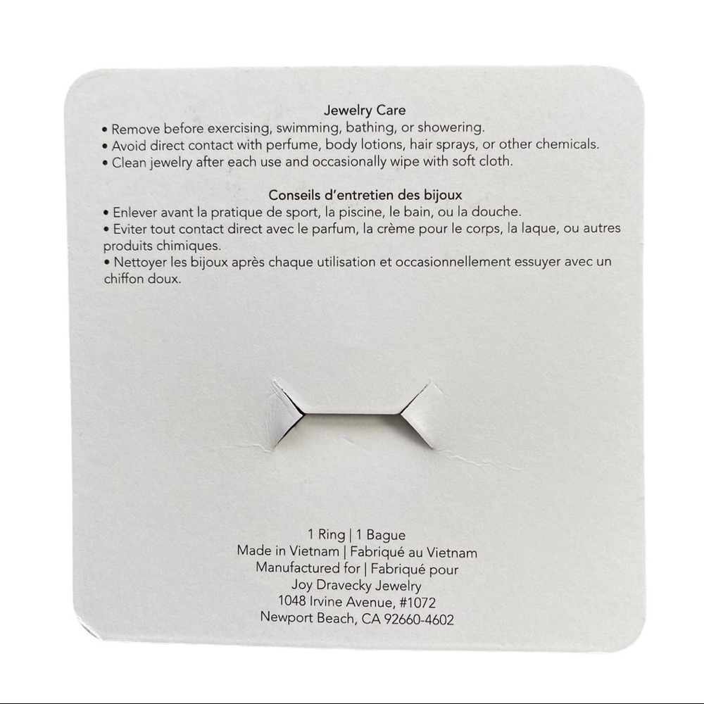 Joy Dravecky Chloe Adjustable Size 6-8 Ring NWT - Picture 5 of 6